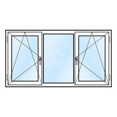 Kunststof Kozijn raam draaikiep vast. Kozijn configurator